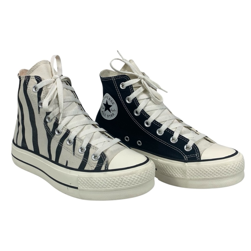 Converse Chuck Taylor Platform Hi Zebra Black Unisex  M6 /‎ W7.5 Clean